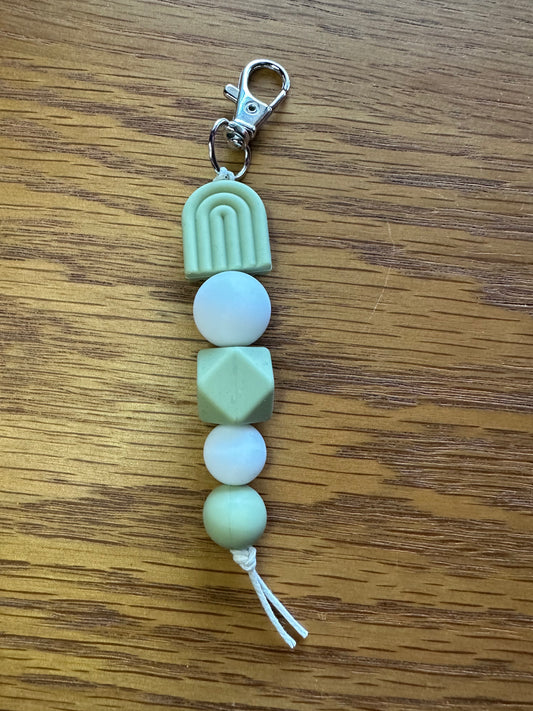 Green White Keychain