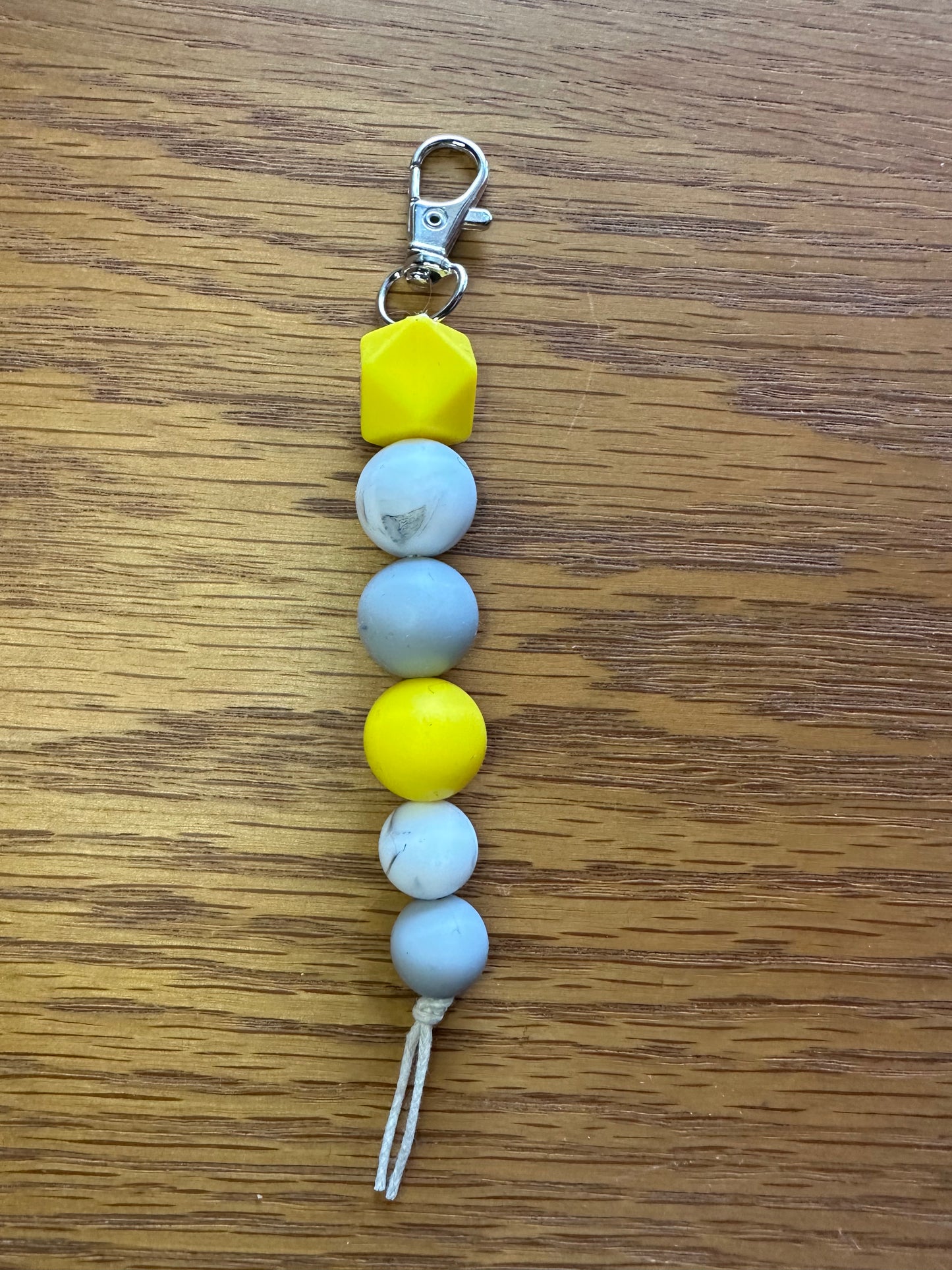 Yellow Grey Marble Keychain