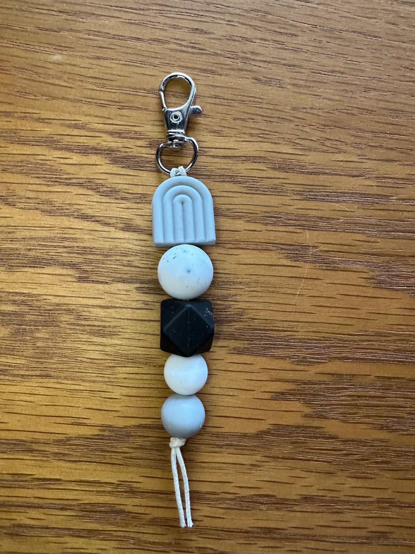 Grey Black Diamond Keychain