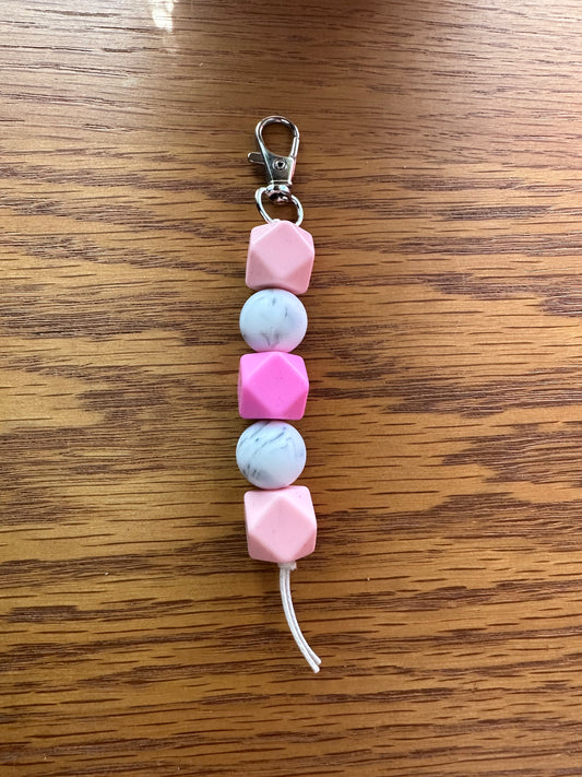 Pink Marble Keychain