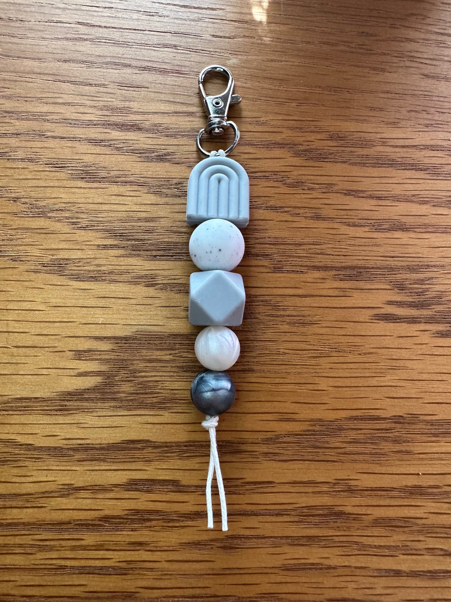 Metallic Grey Keychain