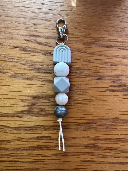 Metallic Grey Keychain
