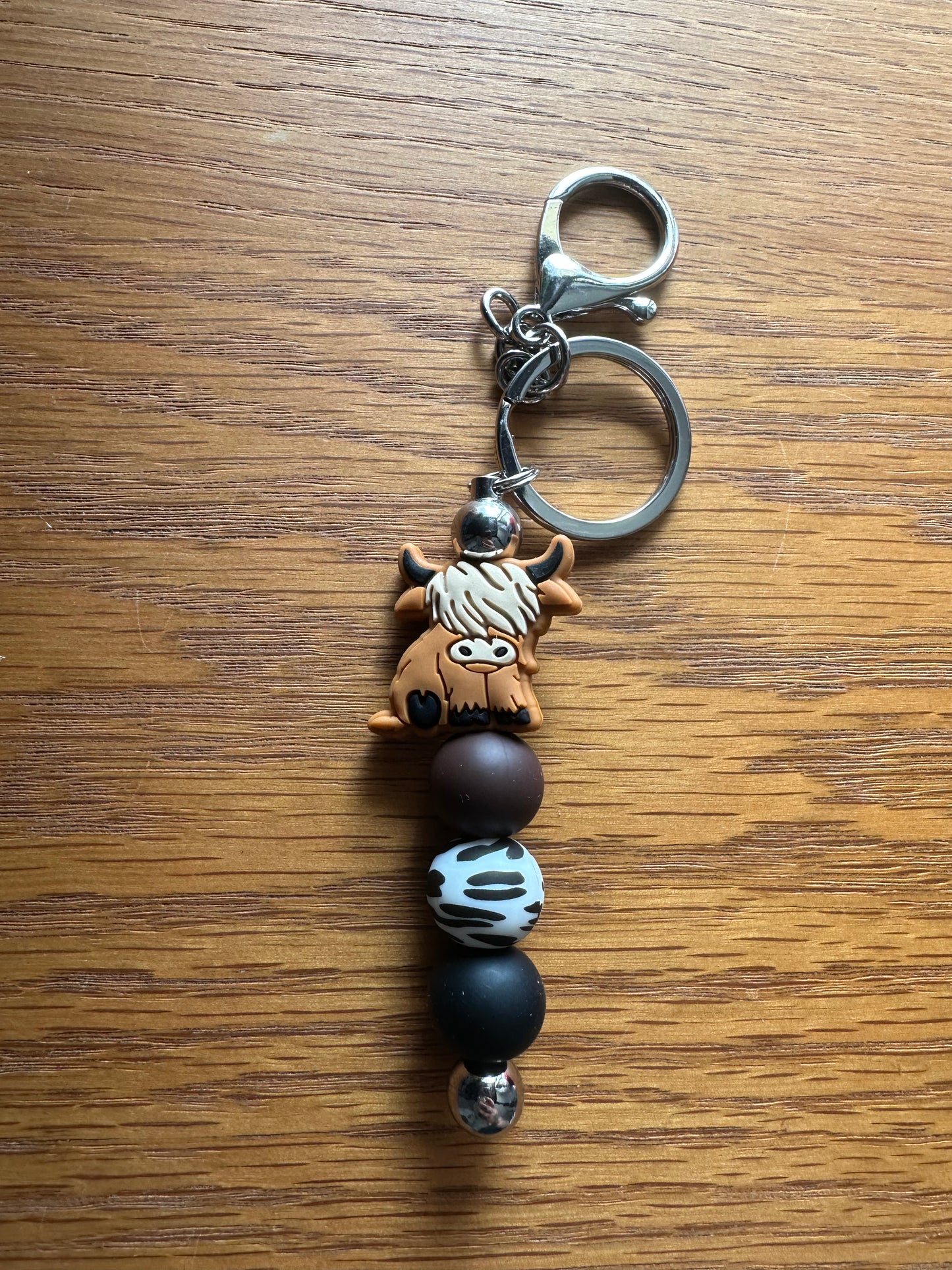 Brown Highland Cow Keychain