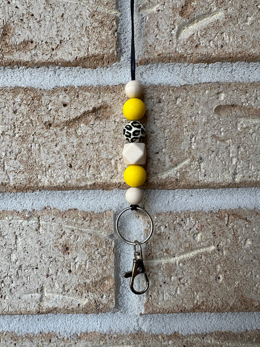 Yellow Leopard Lanyard