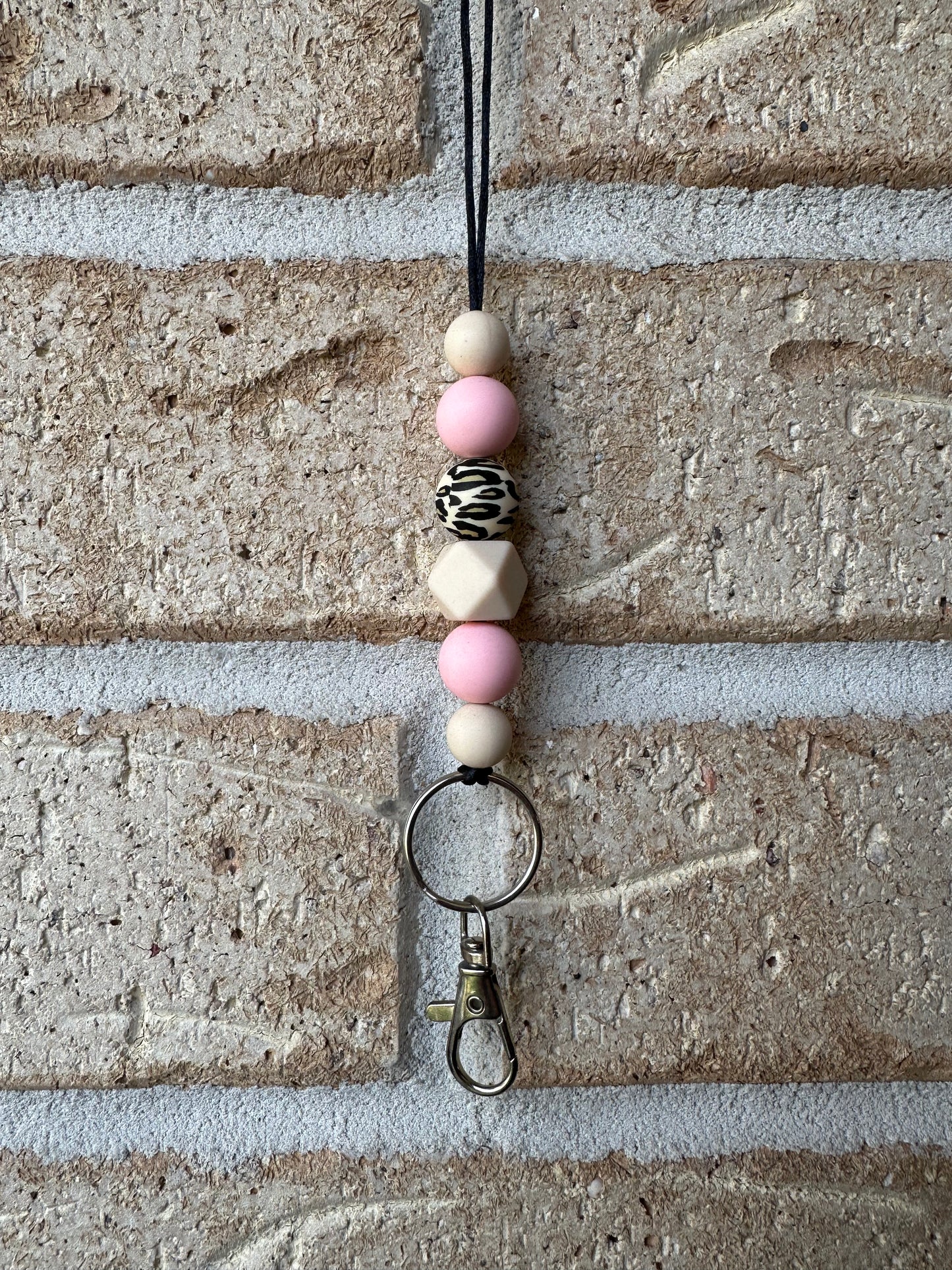 Pink Leopard Lanyard