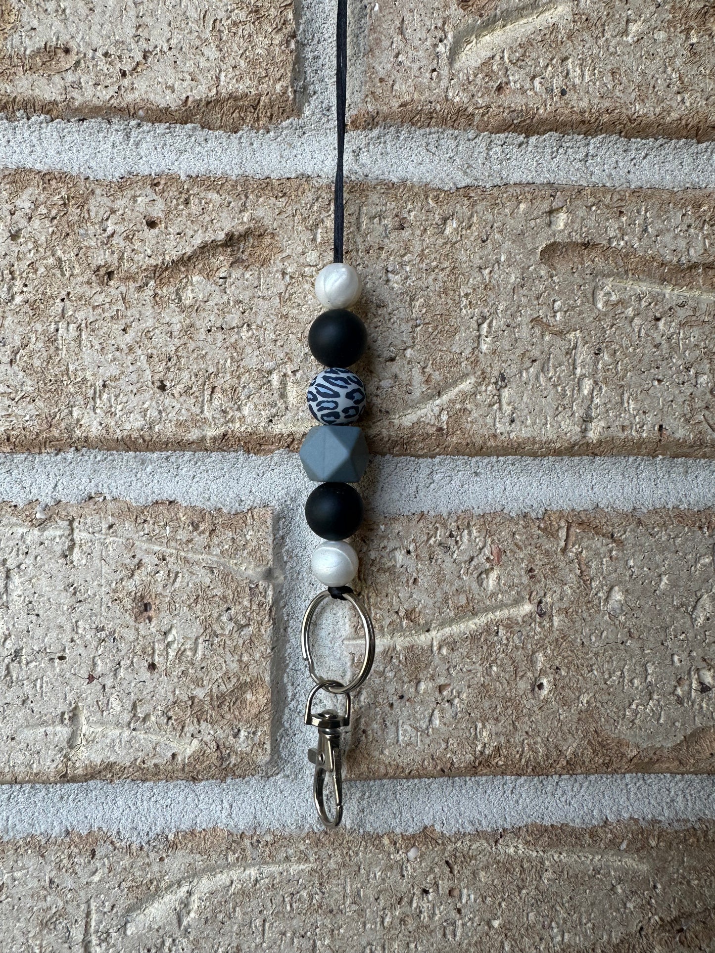 Black Leopard Lanyard
