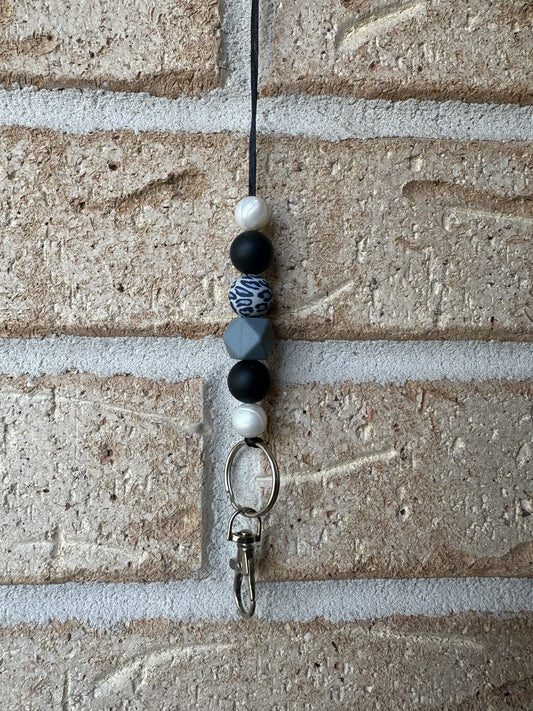 Black Leopard Lanyard
