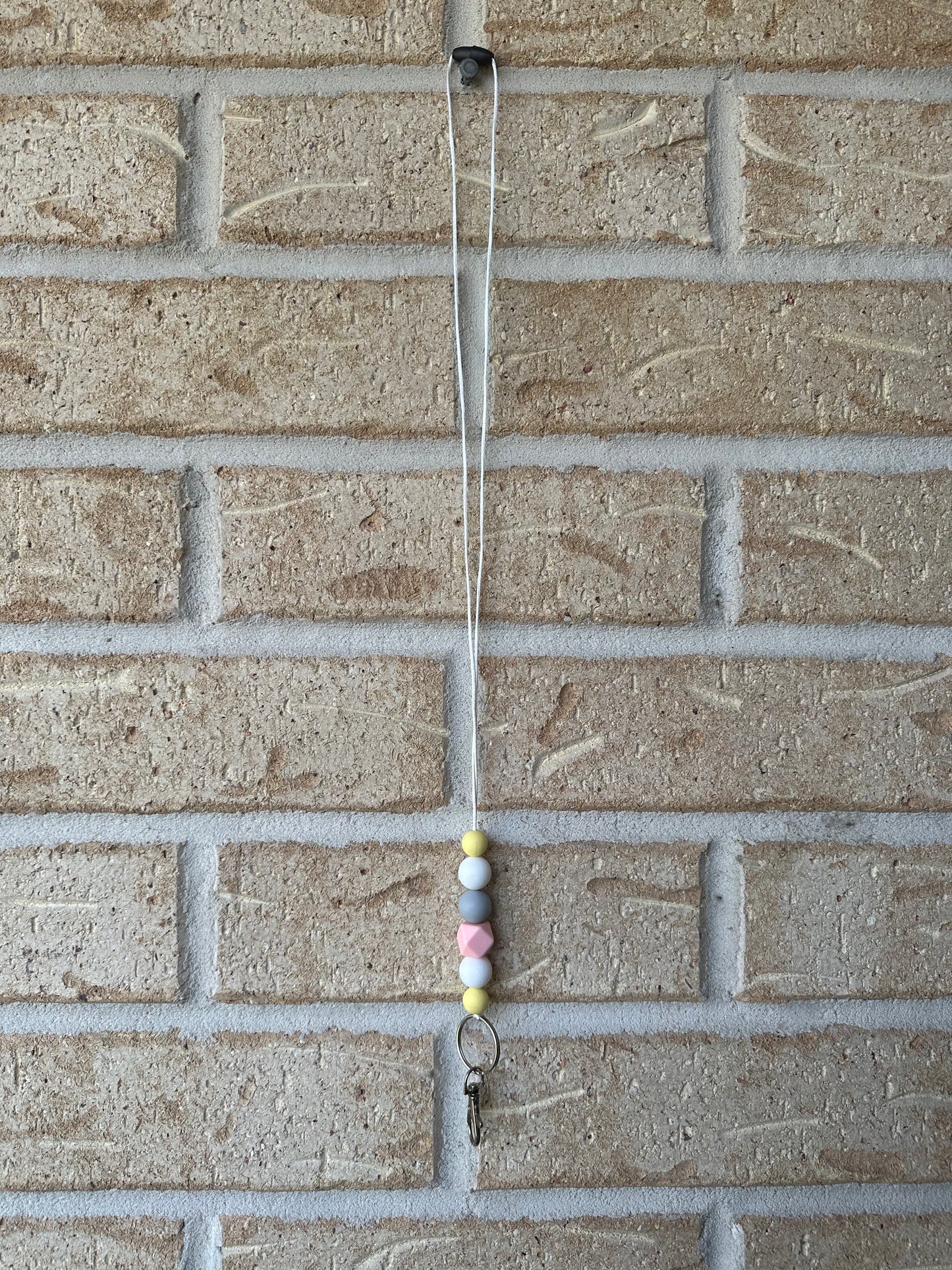 Yellow Pink Grey Lanyard