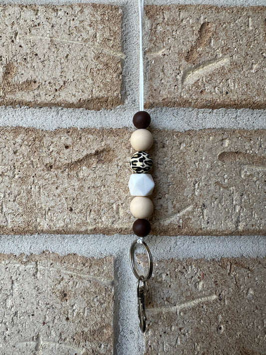 Beige White Lanyard