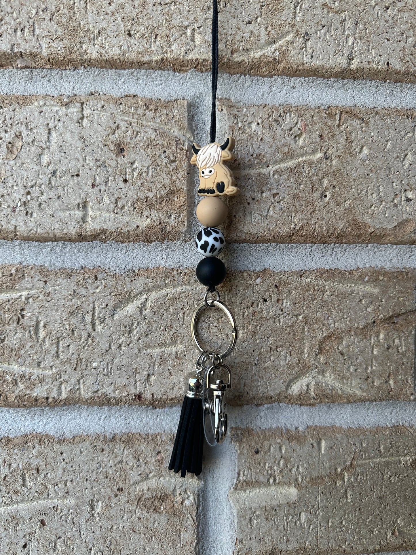 Beige Highland Cow Lanyard