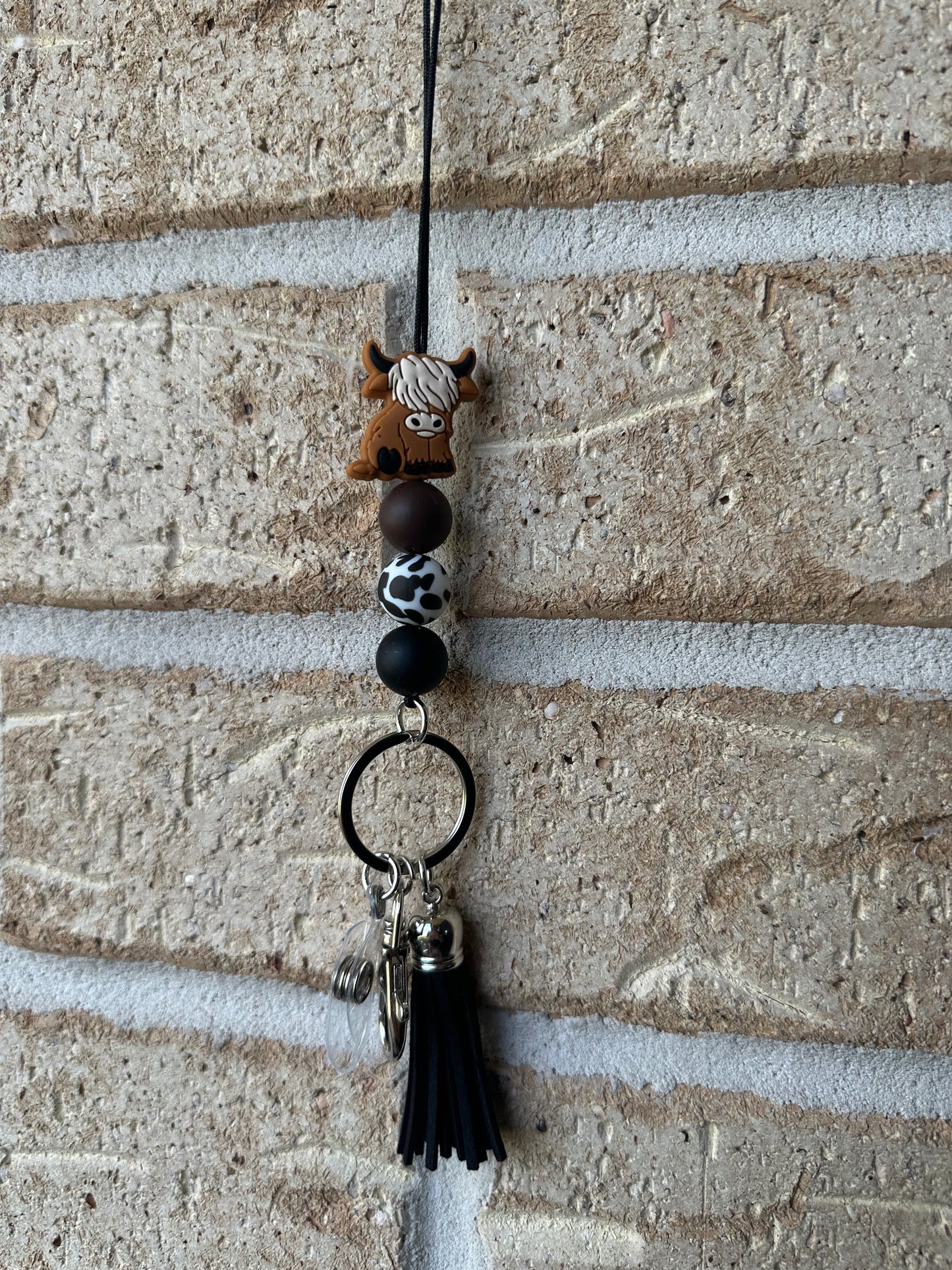 Brown Highland Cow Lanyard