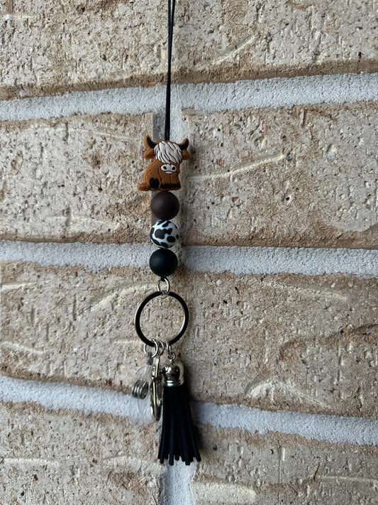 Brown Highland Cow Lanyard