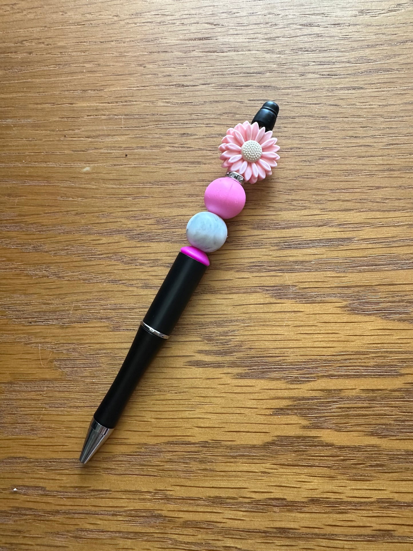 Pink Flower Beaded Pen