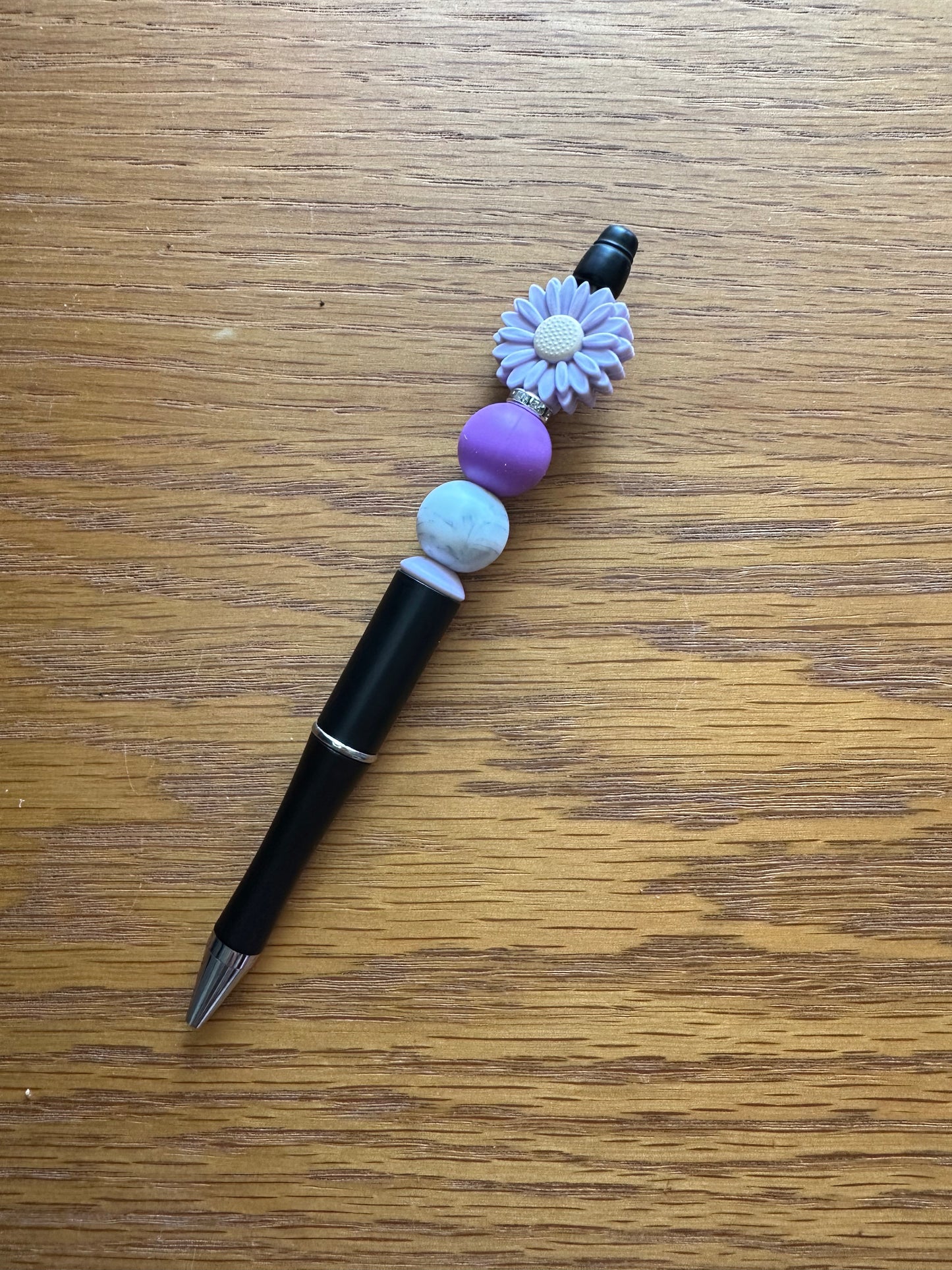Purple Flower Beaded Pen