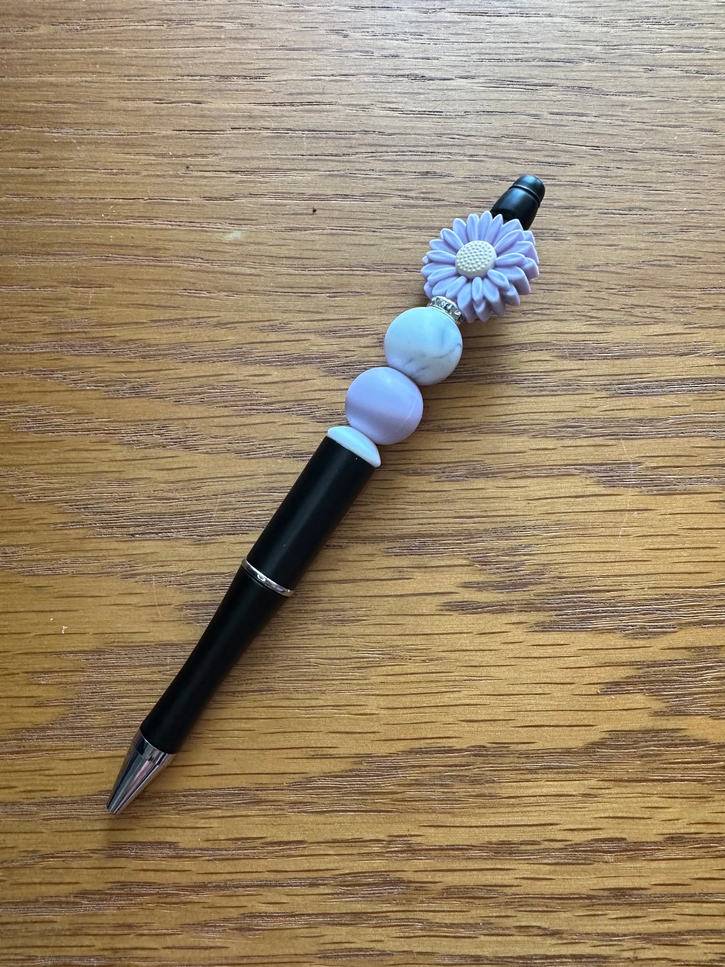 Light Purple Flower Beaded Pen