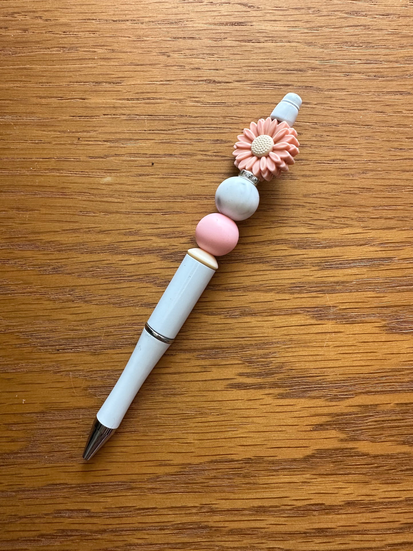 Peach Flower Beaded Pen