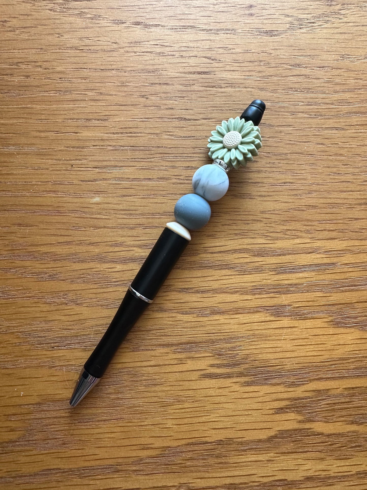 Green Flower Beaded Pen
