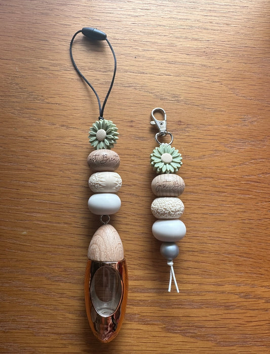Sage "Just Breathe" Diffuser & Keychain Set