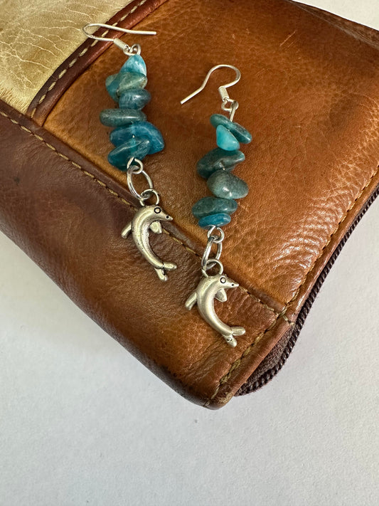 Apatite Dolphin Earrings