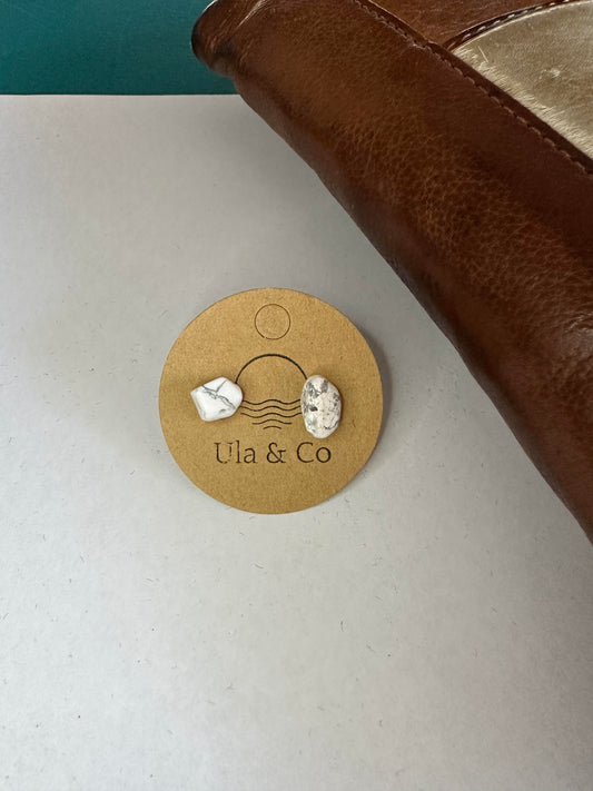 White Howlite Studs