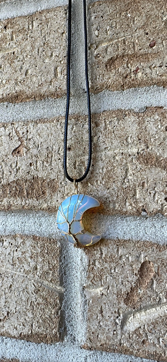 Tree of Life Moon Neckalce