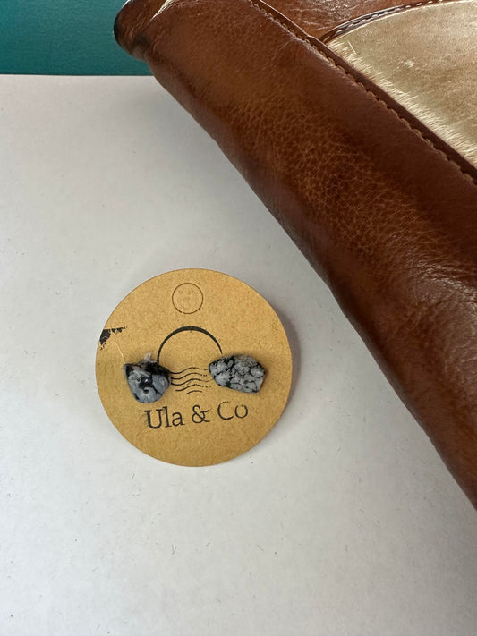 Snowflake Obsidian Studs