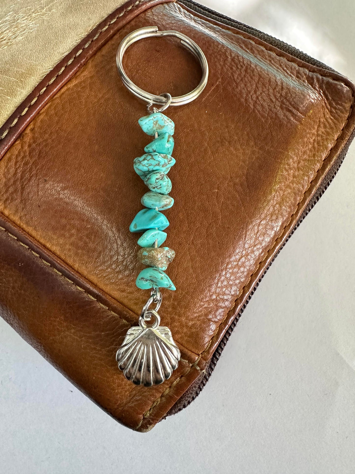Turquoise Shell Keyring