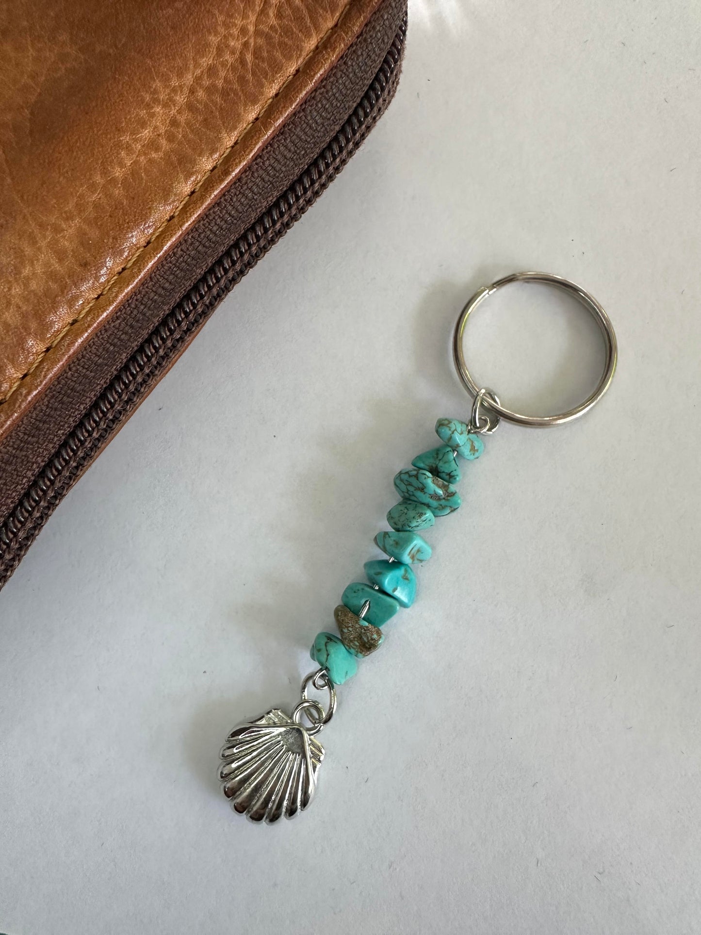 Turquoise Shell Keyring